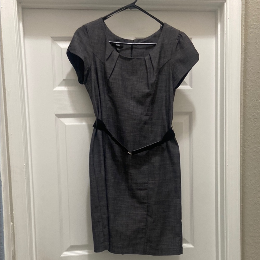 AGB Gray Sheath Mini Dress Crew Neck Short Sleeve